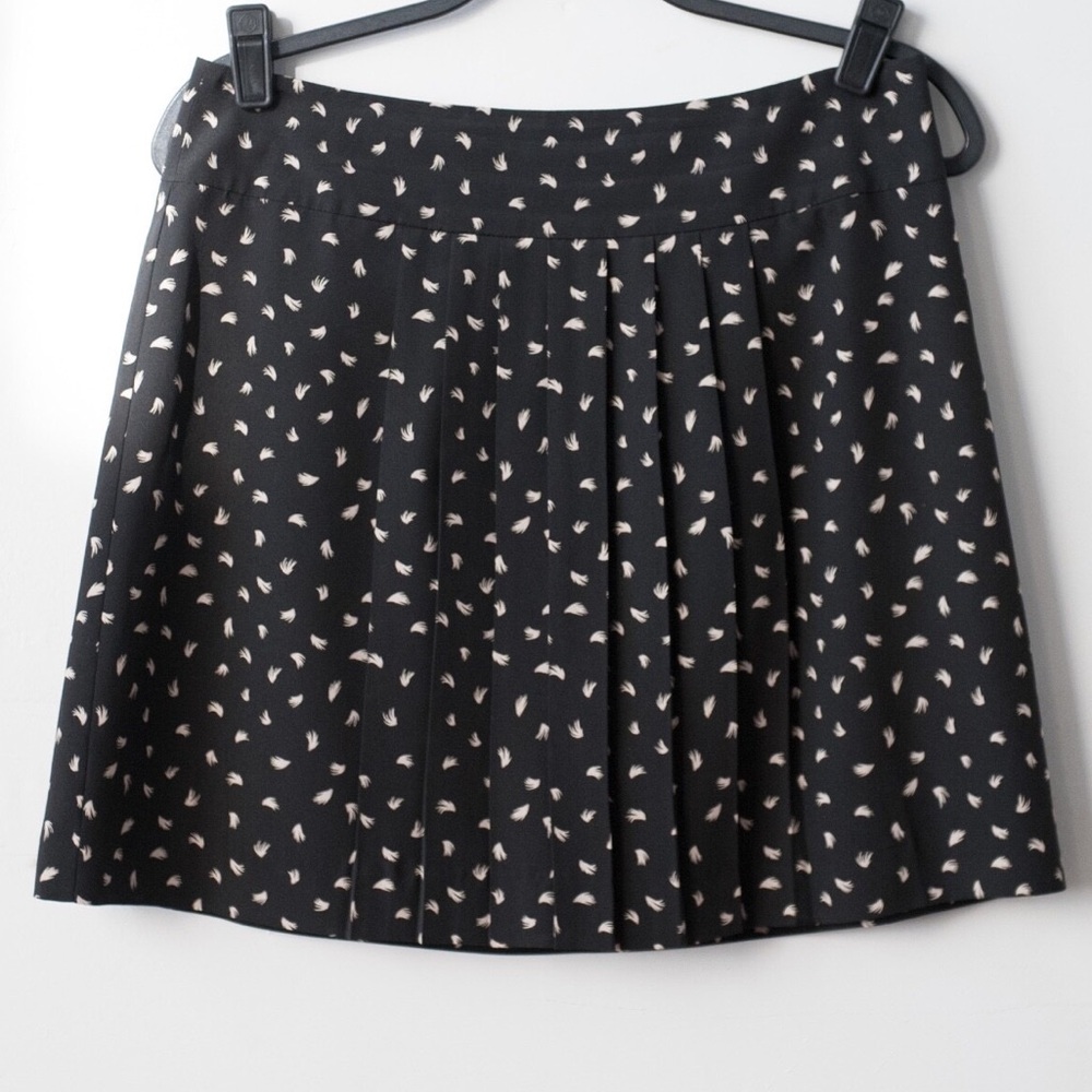 LOFT Black A-Line Skirt with Cream Accents